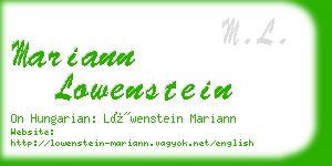 mariann lowenstein business card